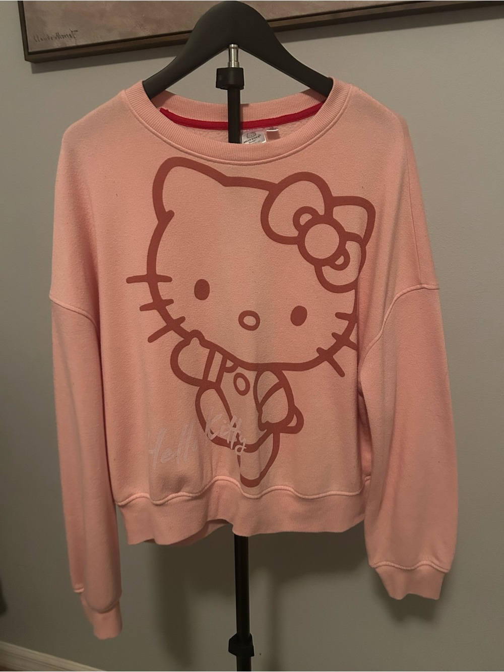 Hello Kitty Light Pink Graphic Crewneck Sweatshirt